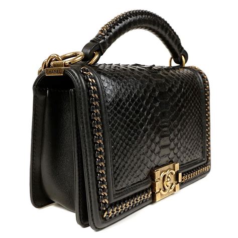 chanel python boy bag|chanel boyfriend bag small.